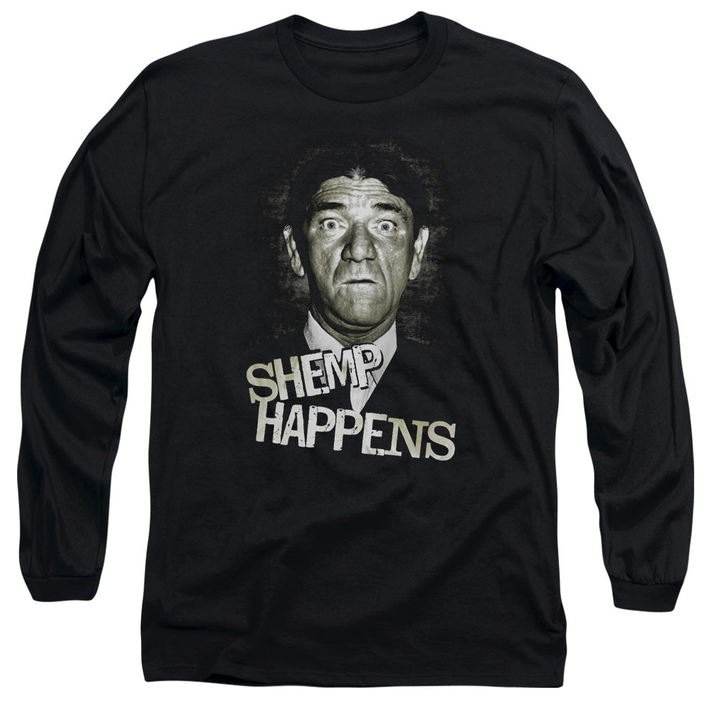 Three Stooges Shemp Happens Mens Long Sleeve Shirt Black Officially Licensed