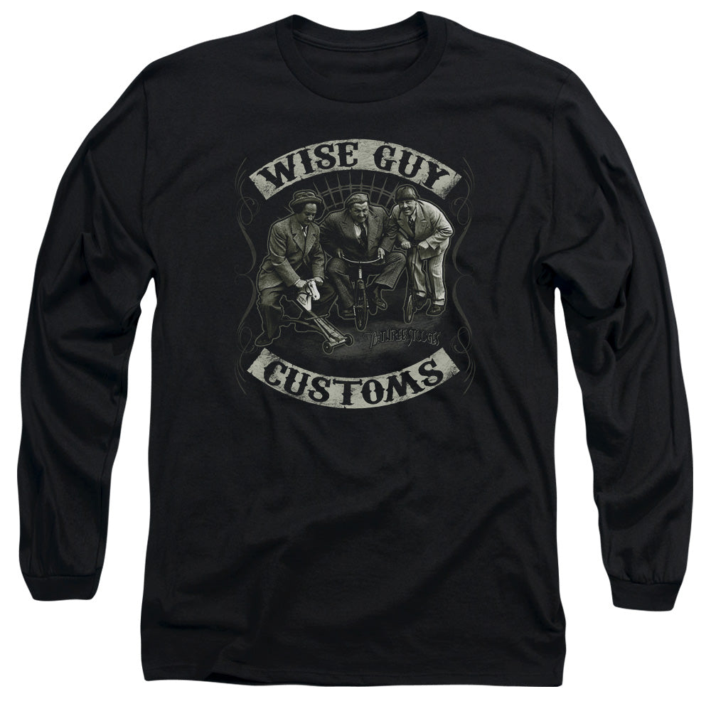 Three Stooges Wise Guy Customs Mens Long Sleeve Shirt Black Officially Licensed