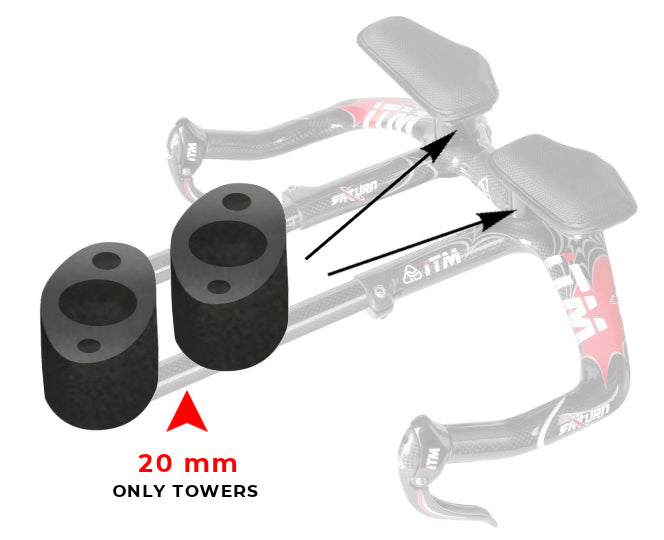 Bike Handlebar METAL TOWER FOR SATURN iTM - 20 mm
