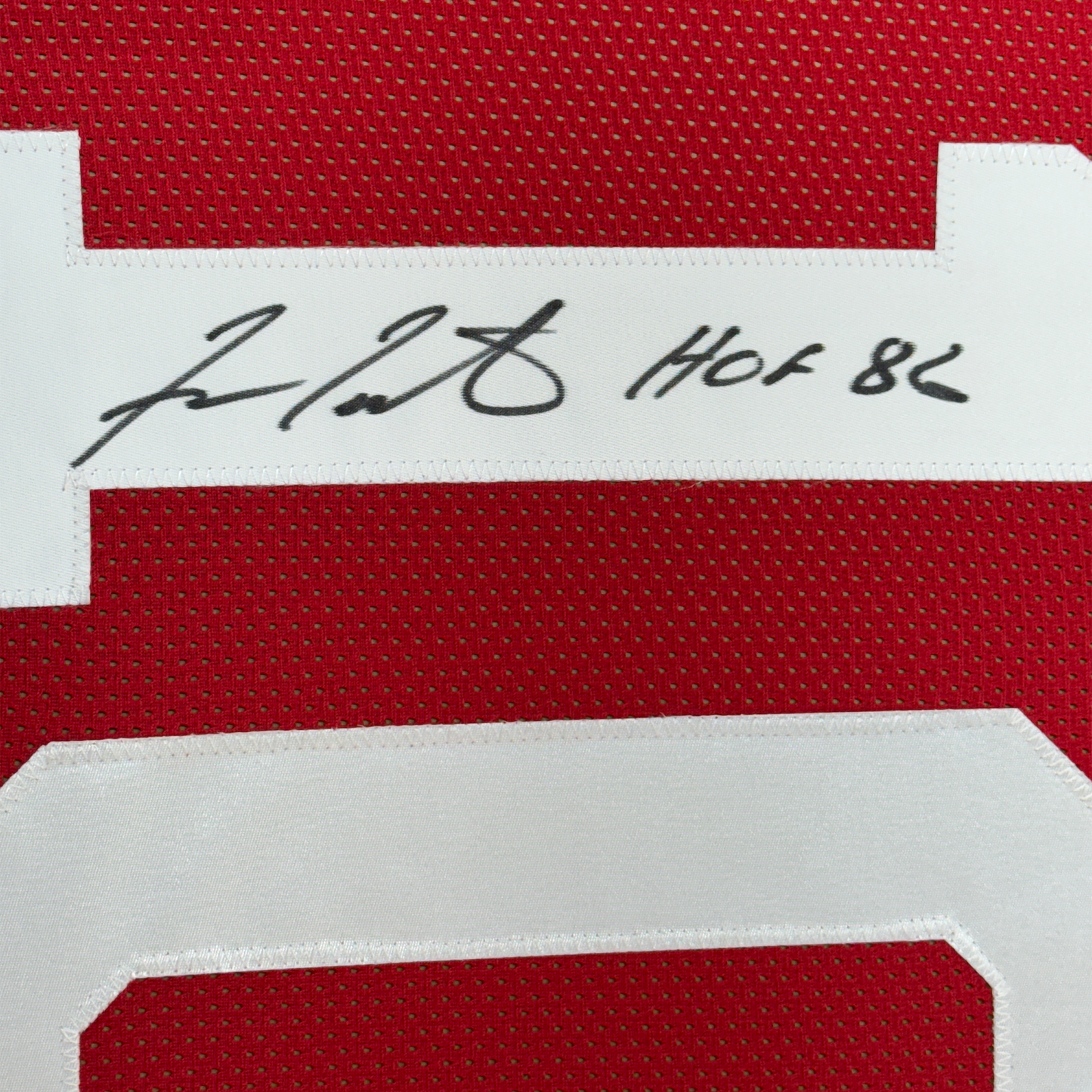 Framed Autographed/Signed Fran Tarkenton 35x39 Georgia Red College Football Jersey Beckett BAS COA