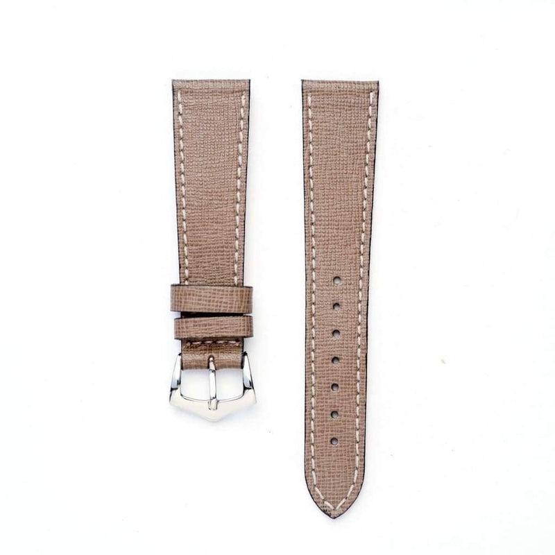 Taupe Saffiano Leather Watch Strap -Taupe