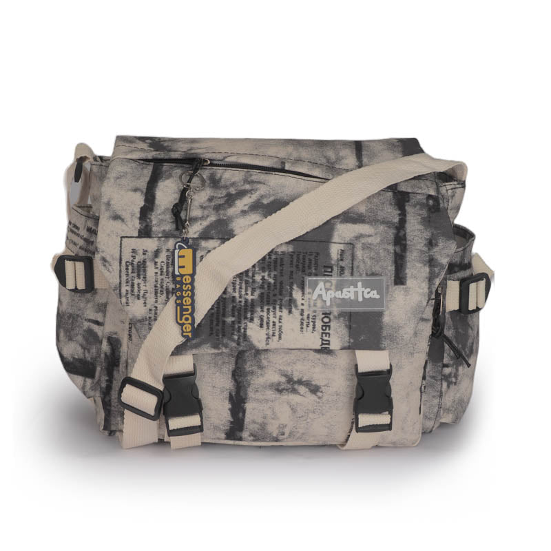Text Pattern Messenger Bag
