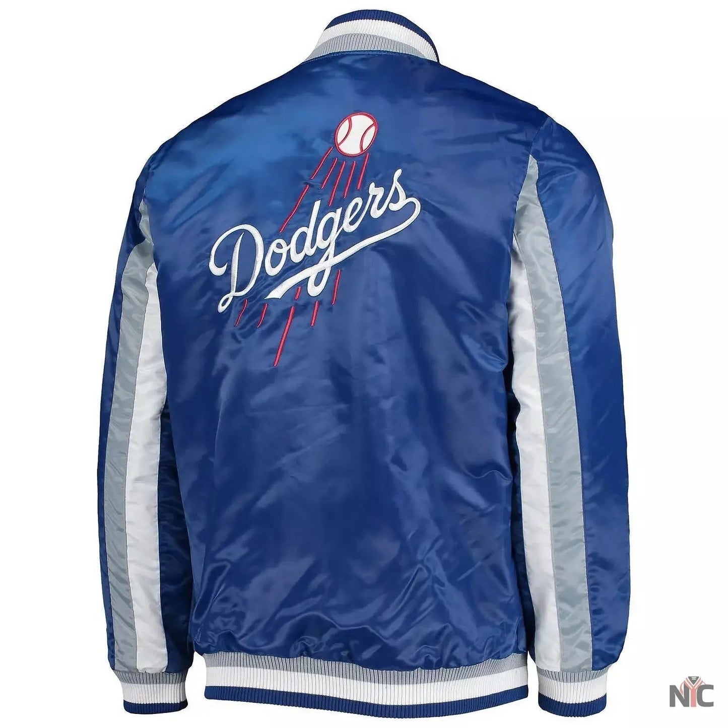 The Ace Dodgers Royal Blue Satin Varsity Jacket
