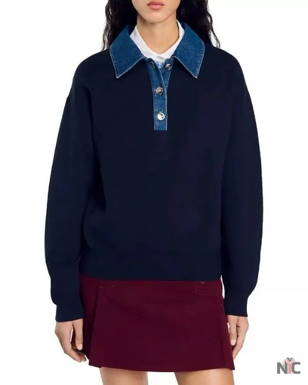 The Real Housewives of Orange County Shannon Beador Denim Trim Sweater