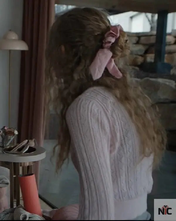 The Stranger in My Home Amiah Pink Cropped Cardigan