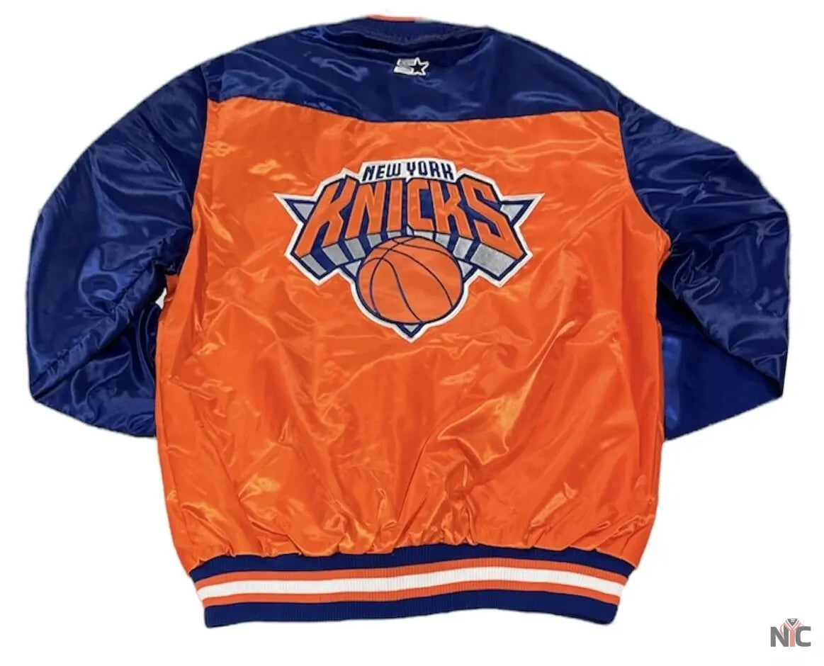 The Tradition II Team NY Knicks Orange & Blue Satin Jacket