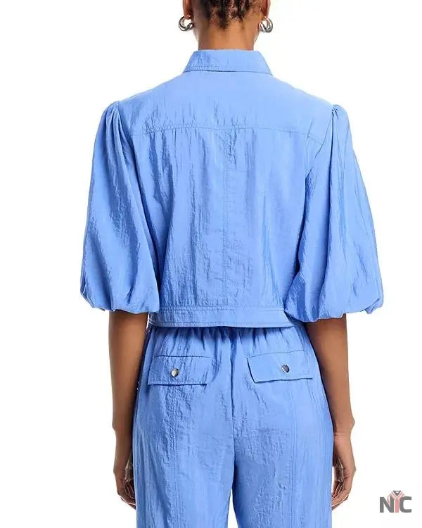 The View 2025 Joy Behar Blue Puff Sleeve Jacket