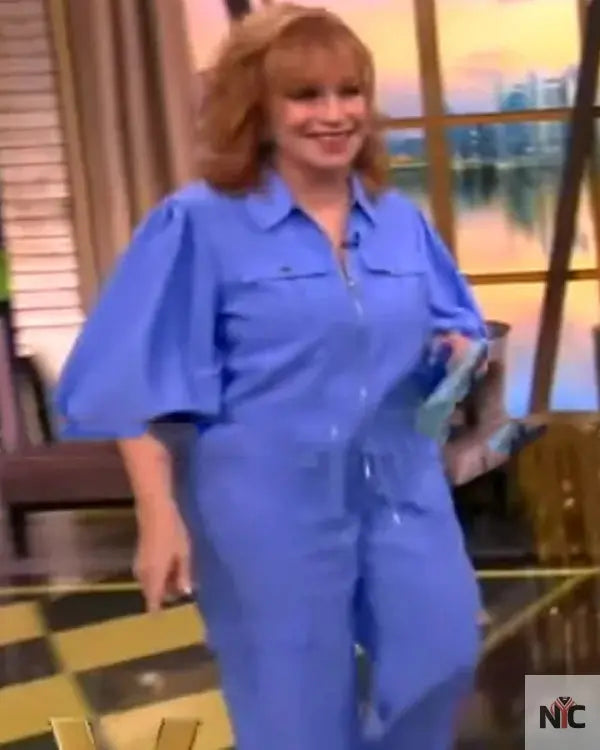 The View 2025 Joy Behar Blue Puff Sleeve Jacket