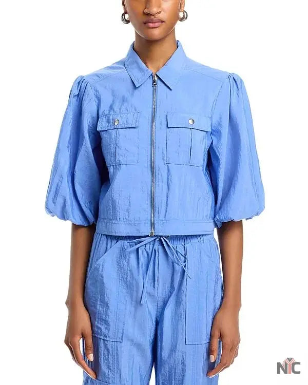 The View 2025 Joy Behar Blue Puff Sleeve Jacket
