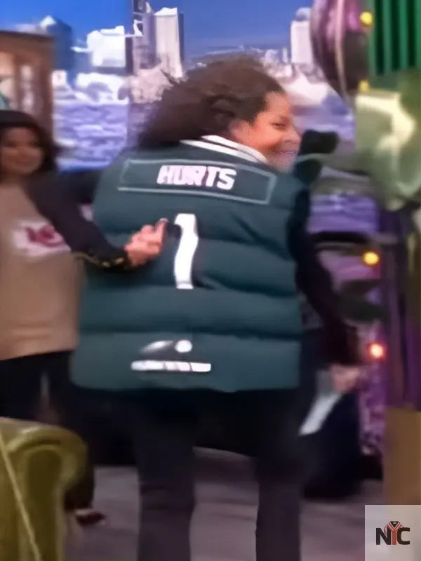 The View 2025 Sunny Hostin Green Eagles Puffer Vest