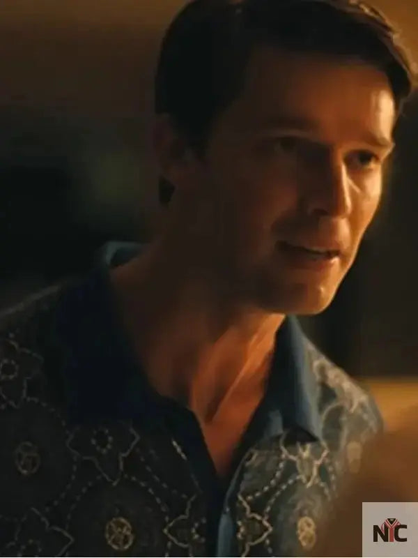 The White Lotus S03 Patrick Schwarzenegger Medallion Print Shirt