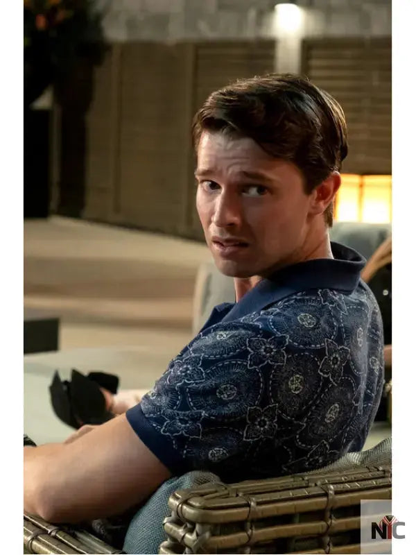 The White Lotus S03 Patrick Schwarzenegger Medallion Print Shirt