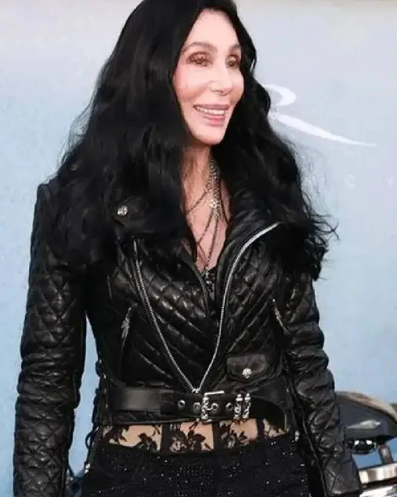 The Bikeriders 2024 Cher Black Leather Jacket
