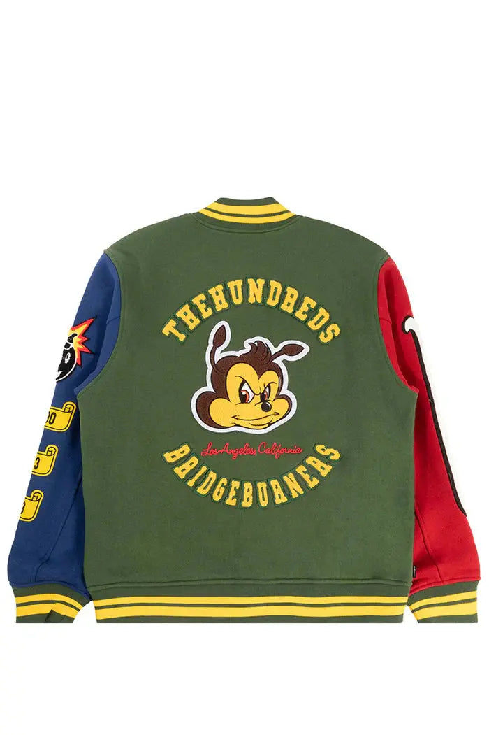 The Hundreds Bridge Burners Forest Green Letterman Jacket