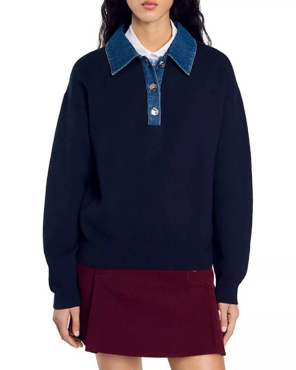 The Real Housewives of Orange County Shannon Beador Denim Trim Sweater