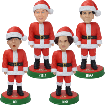 The Three Stooges Santa Bobbleheads