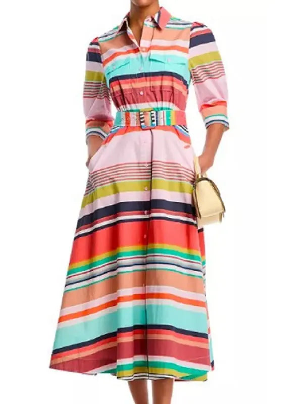 The Today Show 2025 Bobbie Thomas Striped Shirt Dress