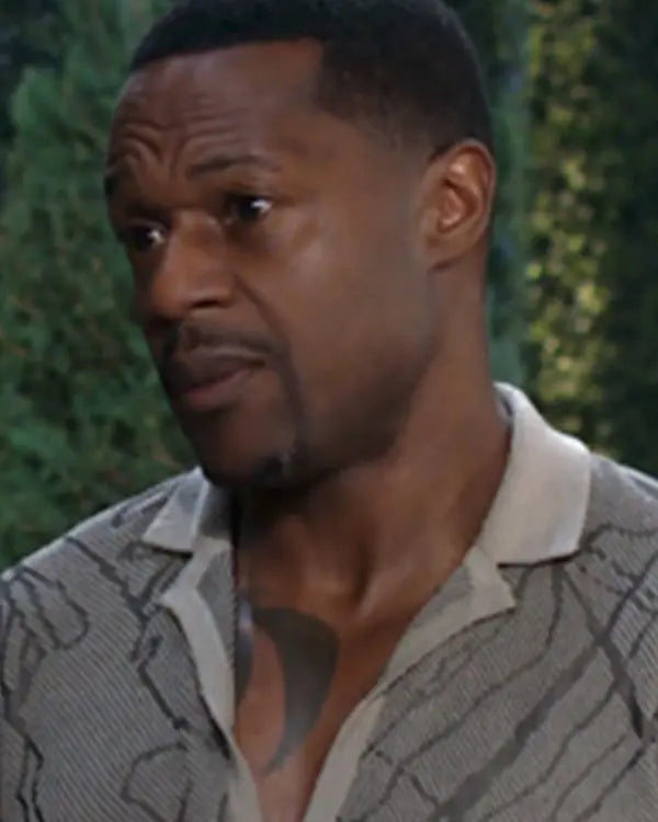 The Young And The Restless Jermaine Rivers Grey Printed Shirt