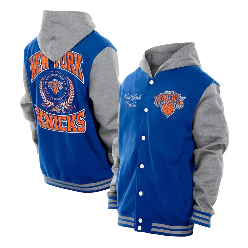 Throwback Prep NY Knicks Purple Hoodie Jacket