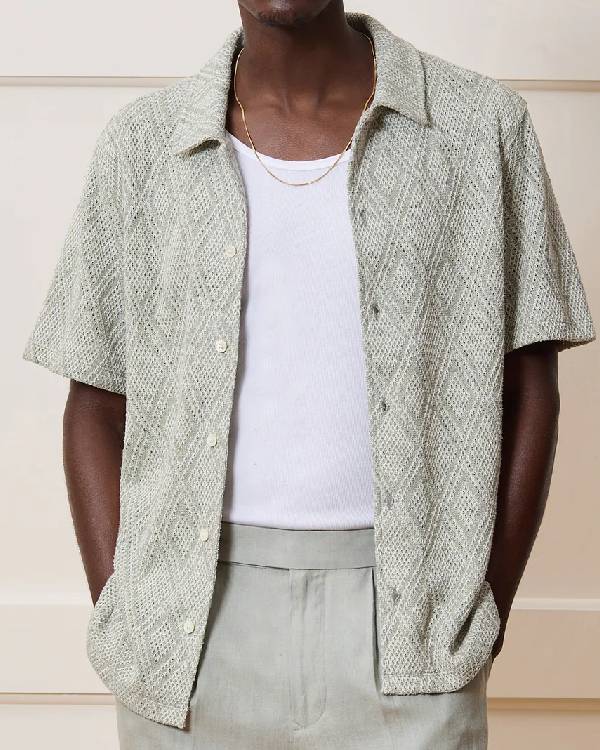 Today Anthony Mackie Sage Green Knit Shirt