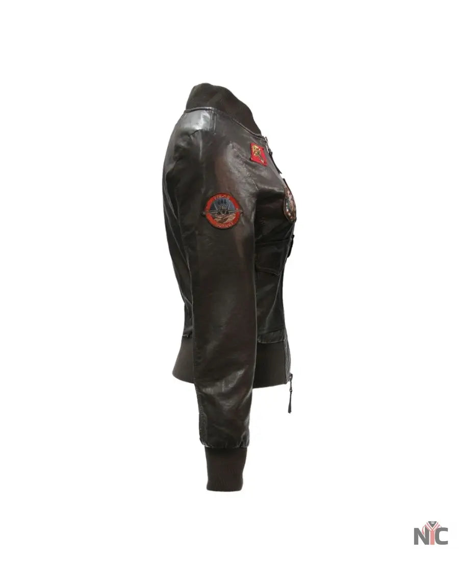 Top Gun Womens Vegan Leather Jacket