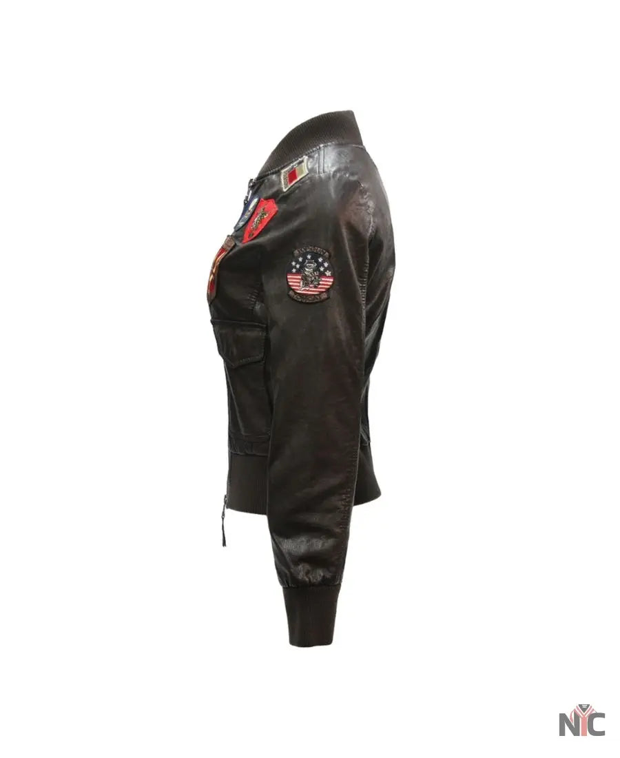 Top Gun Womens Vegan Leather Jacket