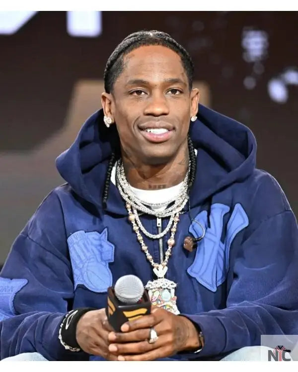 Travis Scott Fanatics Fest NYC 2025 Blue Hoodie