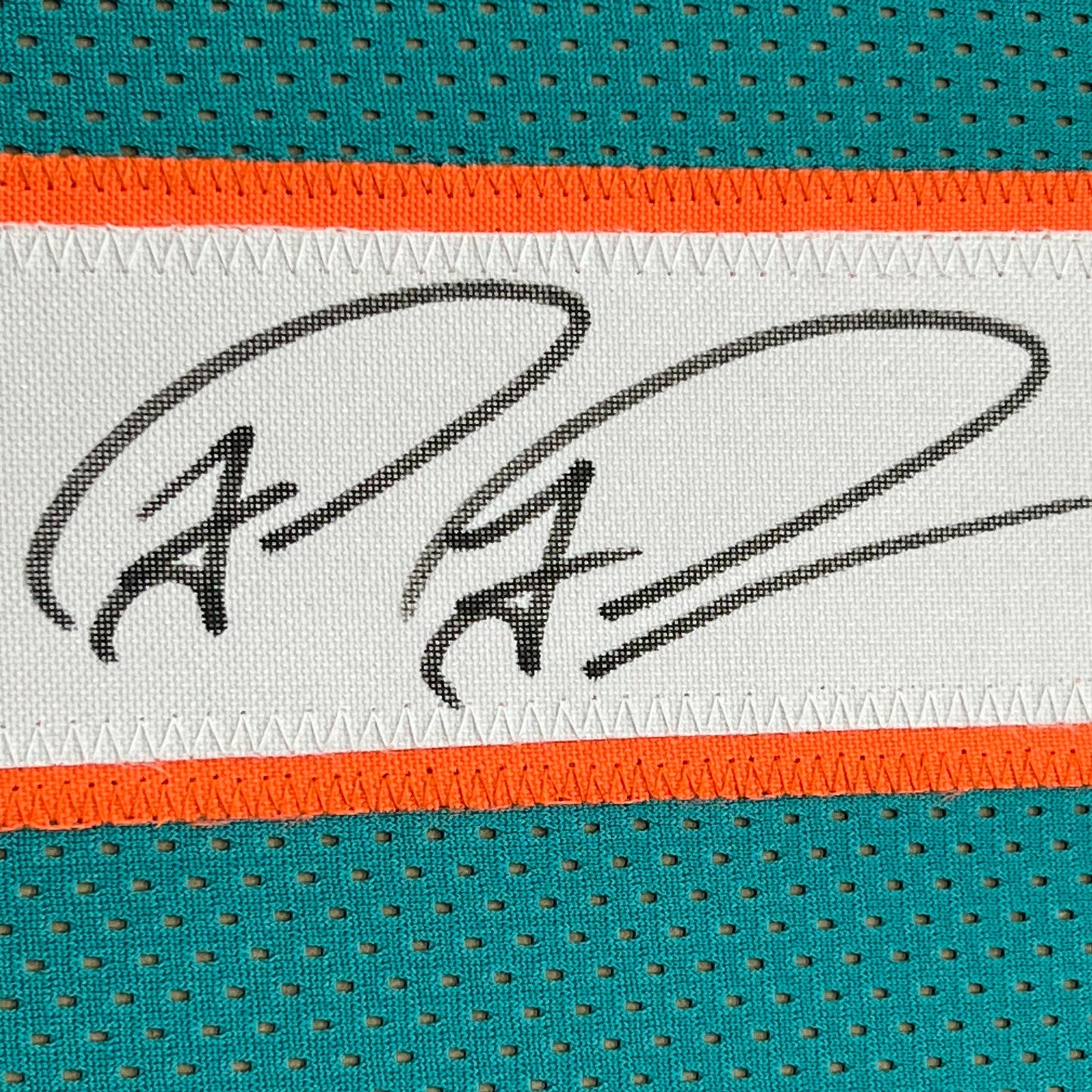 Framed Autographed/Signed Tua Tagovailoa 35x39 Miami Teal Football Jersey Beckett BAS COA