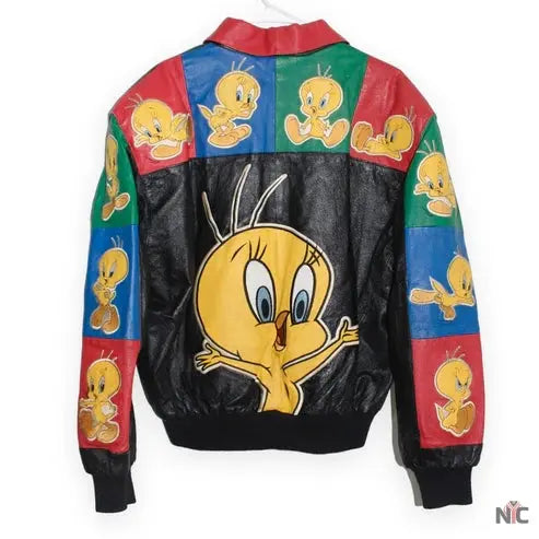 Tweety Bird Looney Tunes Leather Jacket