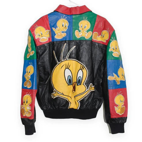 Tweety Bird Looney Tunes Leather Jacket