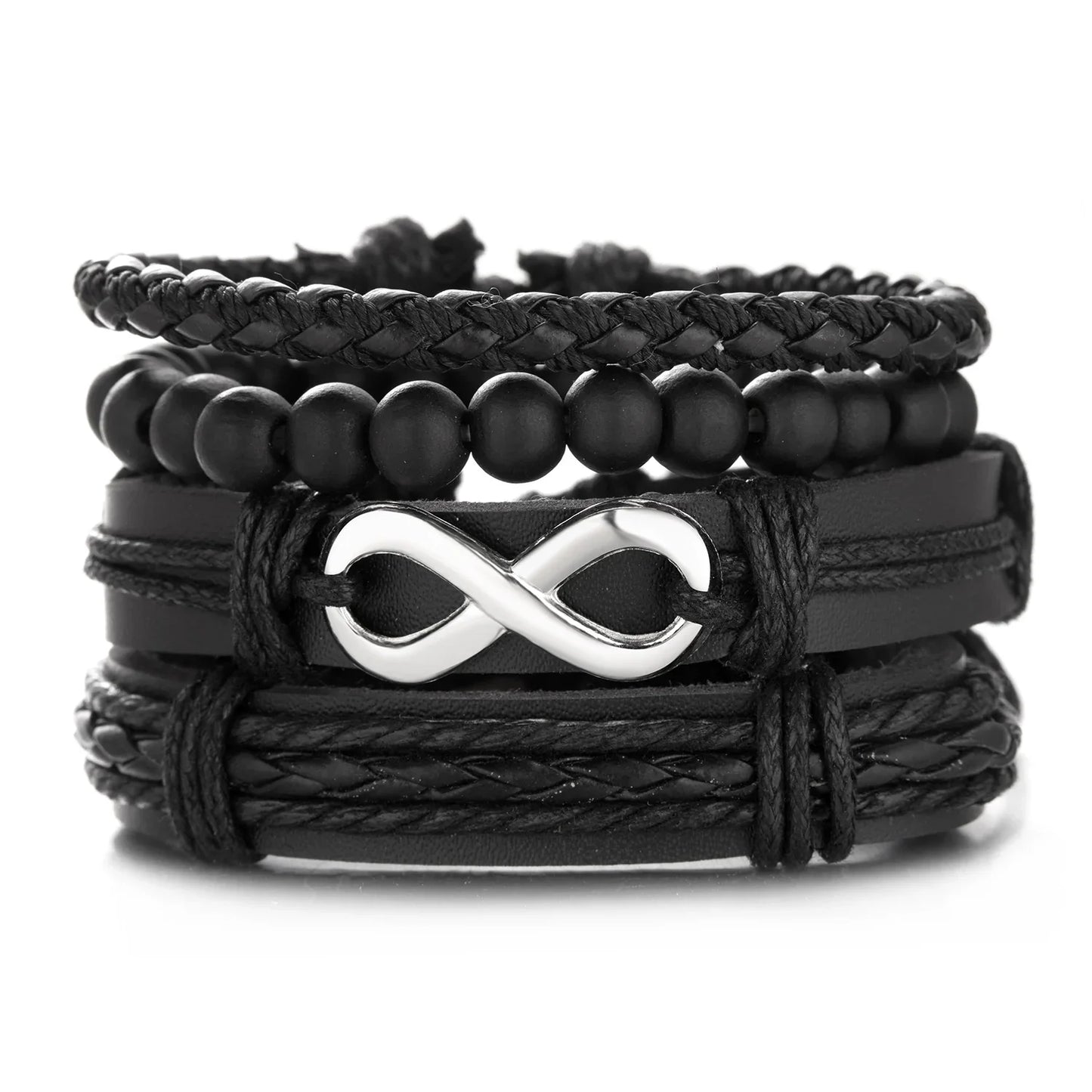 Men Bracelets Vintage Multilayer Leather Braid Bracelets