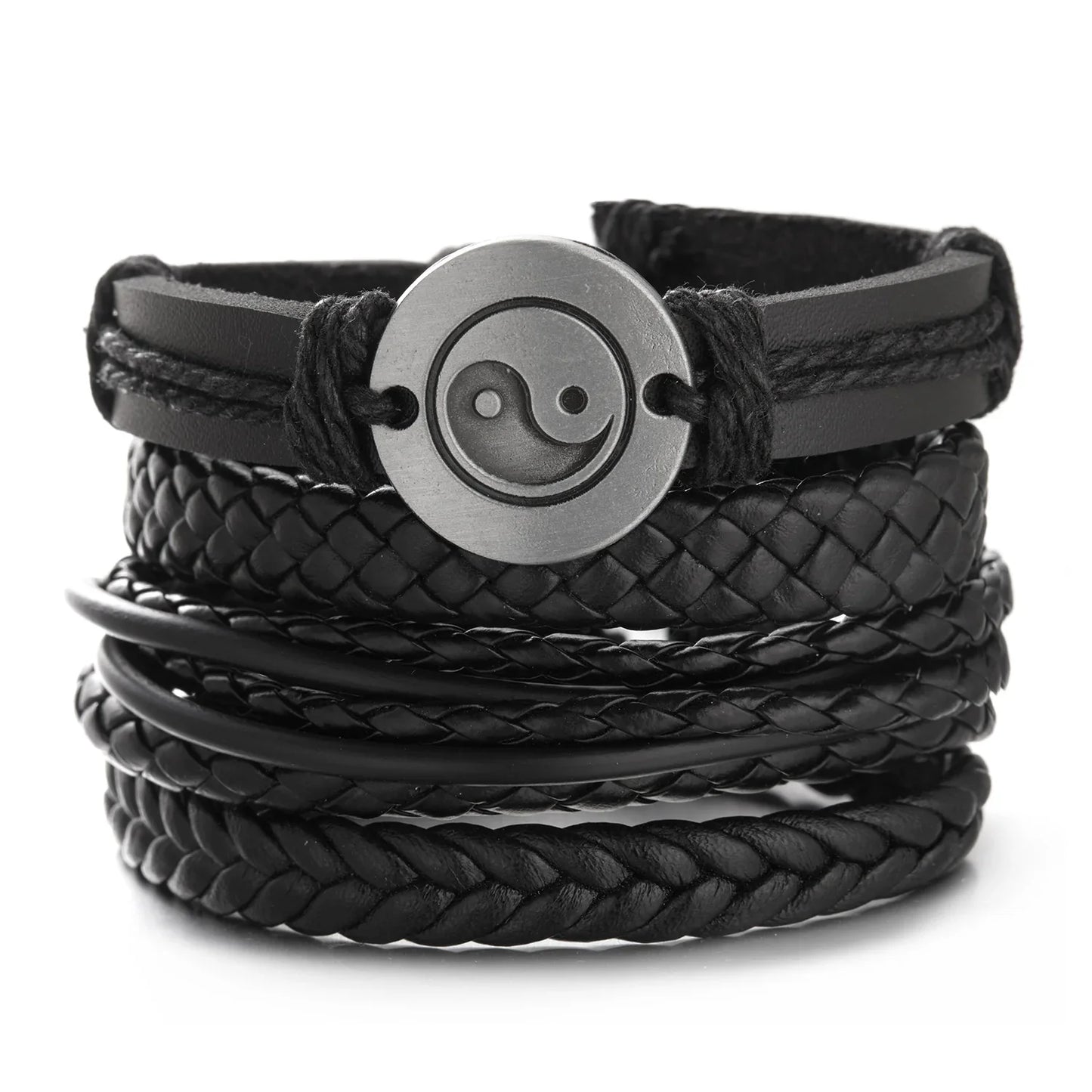 Men Bracelets Vintage Multilayer Leather Braid Bracelets