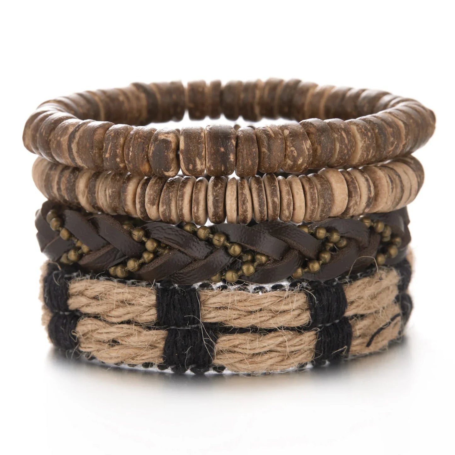 Men Bracelets Vintage Multilayer Leather Braid Bracelets