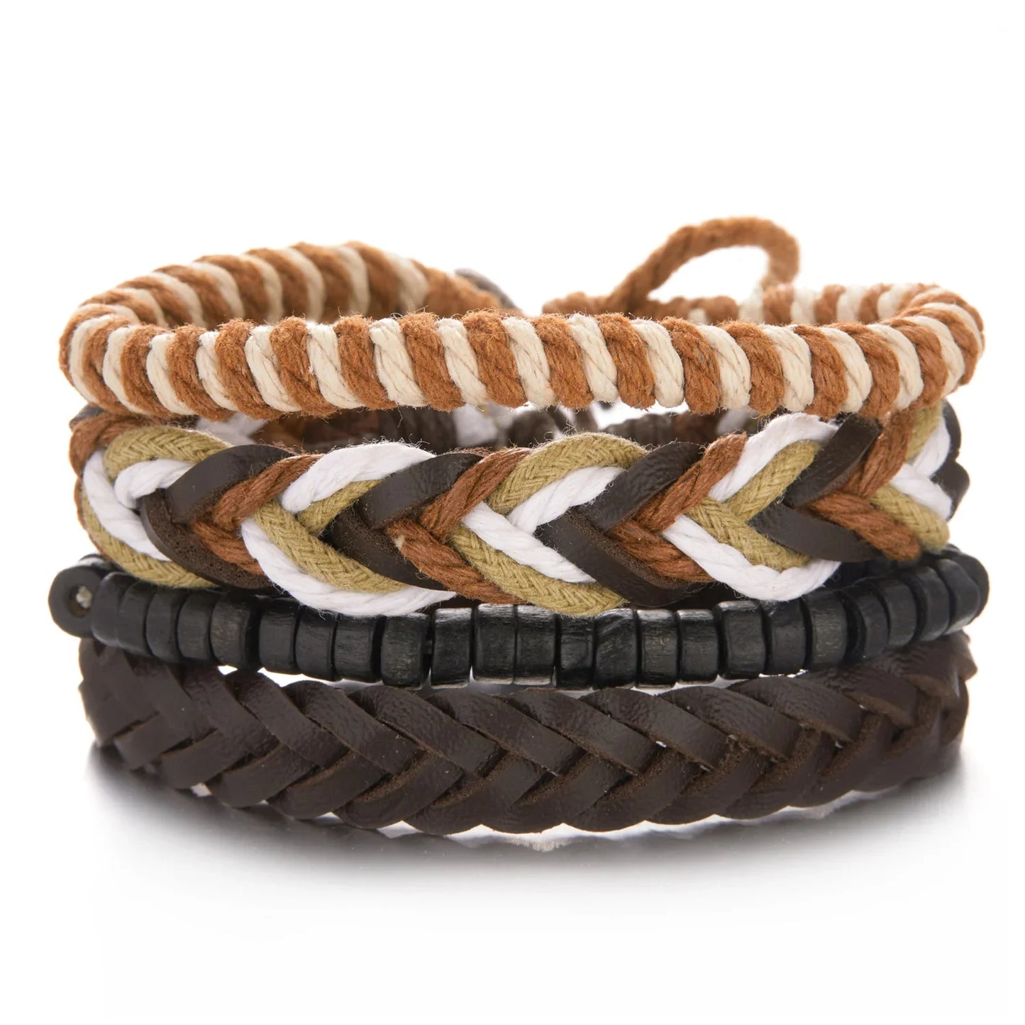 Men Bracelets Vintage Multilayer Leather Braid Bracelets