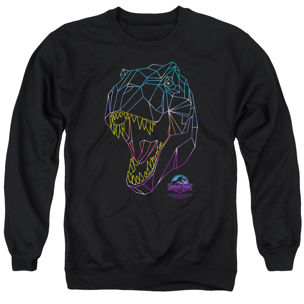 Jurassic Park Neon T Rex Mens Crewneck Sweatshirt Black Officially Licensed