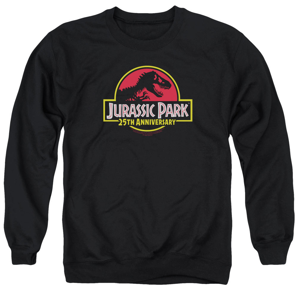 Jurassic Park 25Th Anniversary Logo Mens Crewneck Sweatshirt Black Officially Licensed