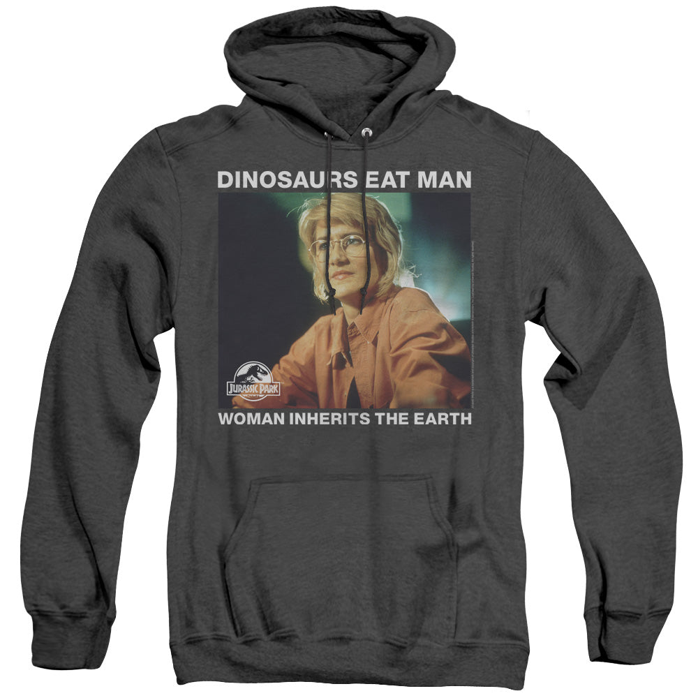 Jurassic Park Inherit Mens Heather Hoodie Black Officially Licensed