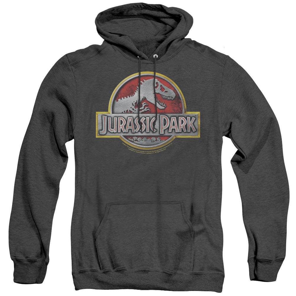 Jurassic Park Logo Mens Heather Hoodie Black Officially Licensed