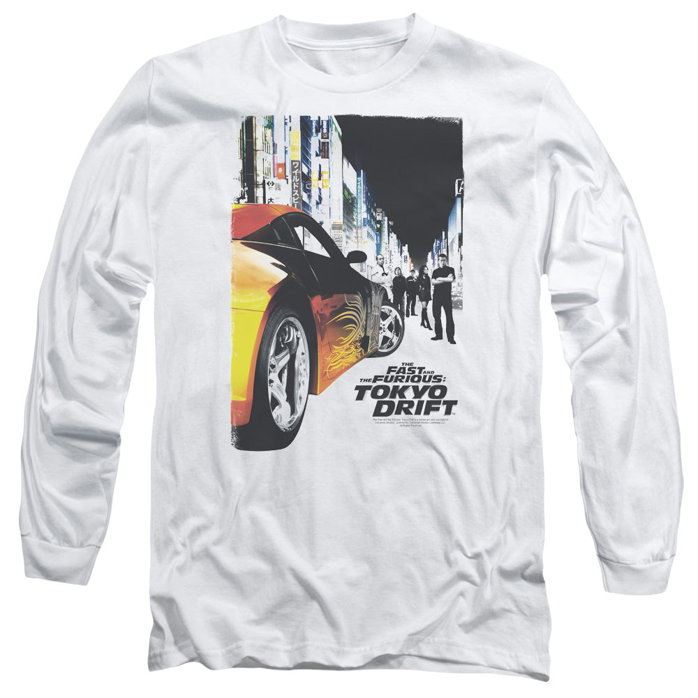 Tokyo Drift Poster Mens Long Sleeve Shirt White Officially Licensed