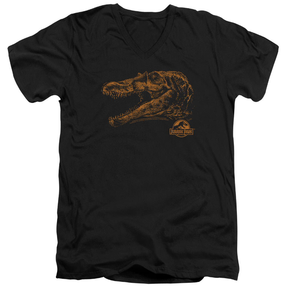 Jurassic Park Spino Mount Mens Slim Fit V-Neck T Shirt Black