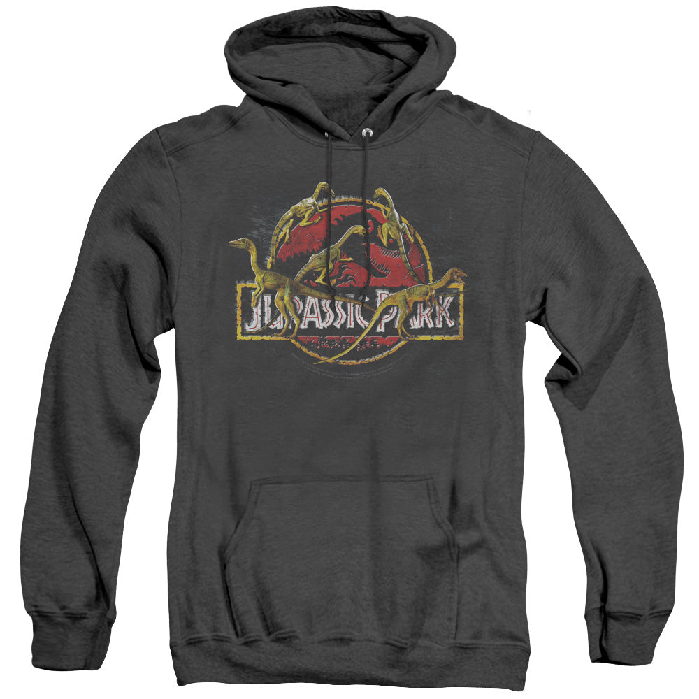 Jurassic Park Something Has Survived Mens Heather Hoodie Black Officially Licensed