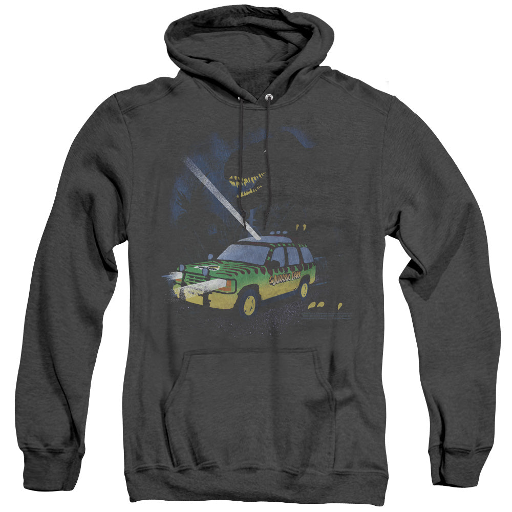 Jurassic Park Turn It Off Mens Heather Hoodie Black Officially Licensed