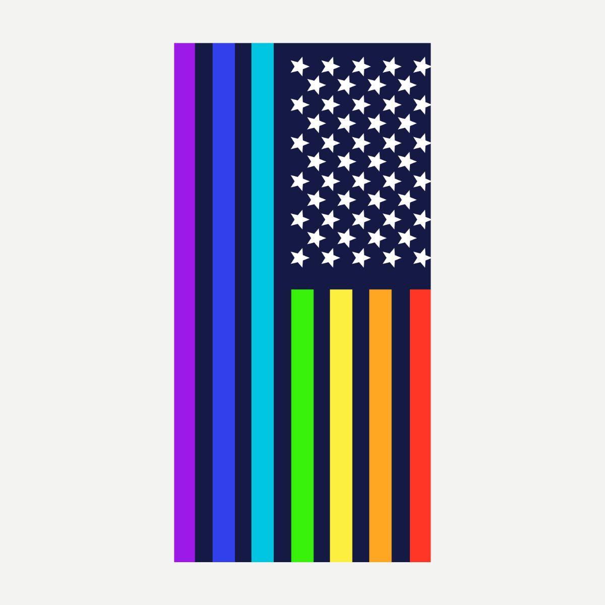USA Neon Flag Beach Towel