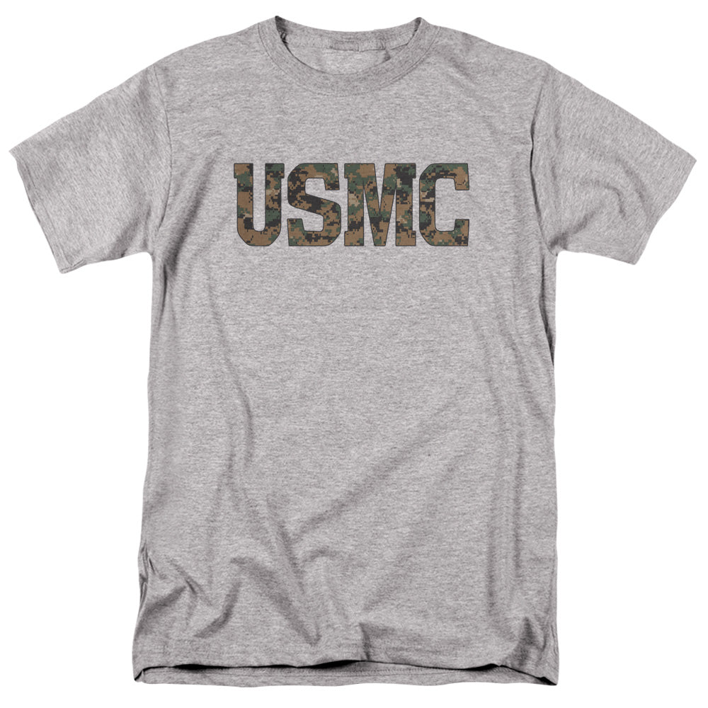 Us Marine Corps Usmc Camo Fill Mens T Shirt Athletic Heather Officially Licensed
