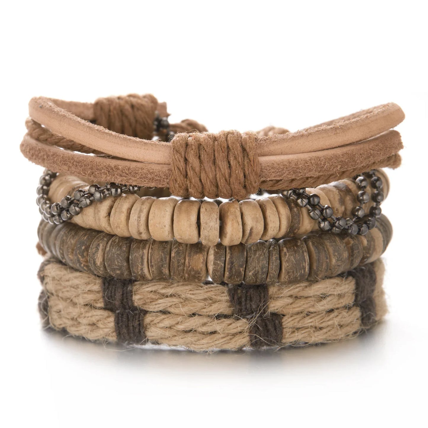 Men Bracelets Vintage Multilayer Leather Braid Bracelets