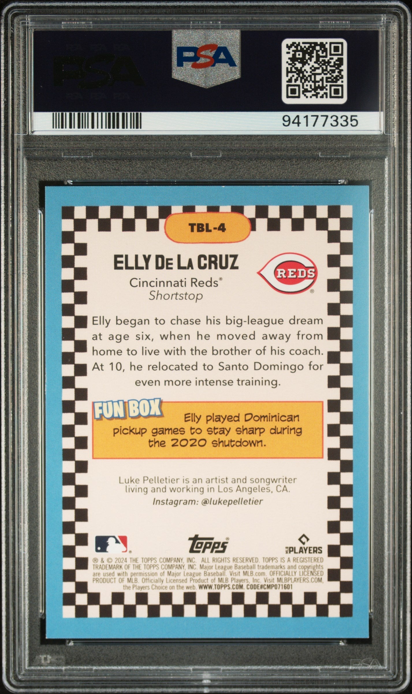 Graded 2024 Topps Big League Elly De La Cruz #TBL4 Big Leaguer Rookie RC Baseball Card PSA 10 Gem Mint