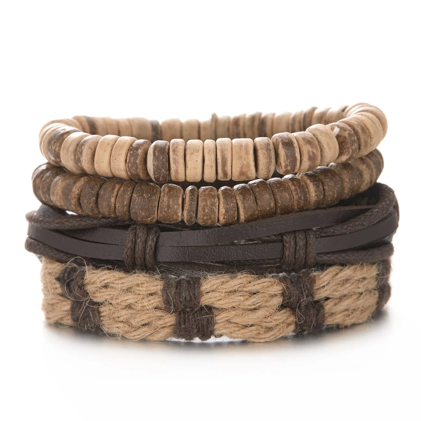 Men Bracelets Vintage Multilayer Leather Braid Bracelets