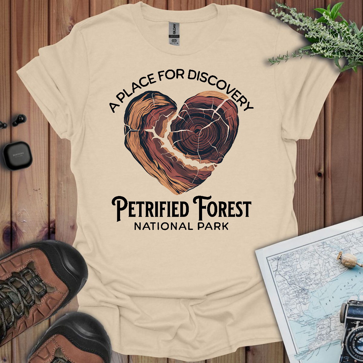 Petrified Forest National Park Unisex Fit Soft T-Shirt Heart Wood