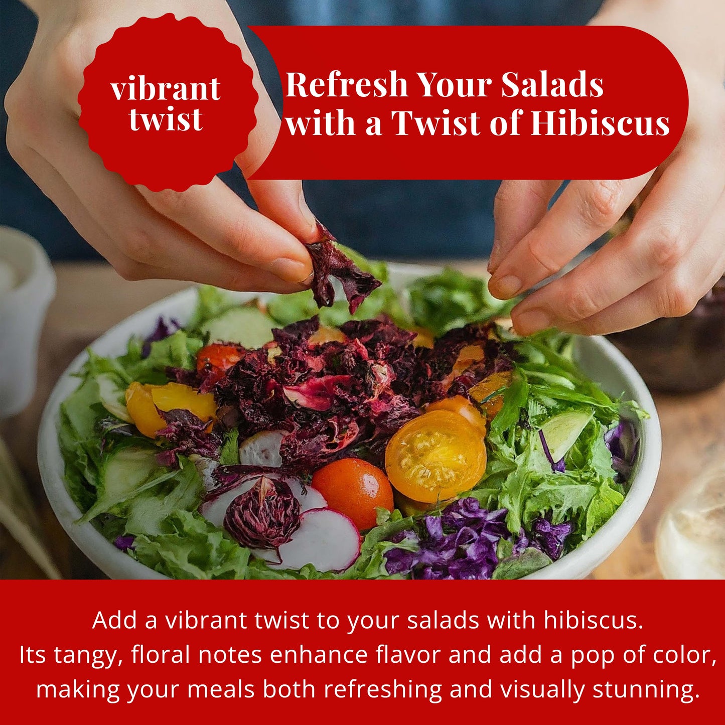 Akshit 2.6 oz. Dried Hibiscus Flowers (Flor de Jamaica) Tea | Loose Leaf Tea | Caffeine-Free | Vegan Friendly | Fleurs d'hibiscus – Antioxidant Herbal Tea