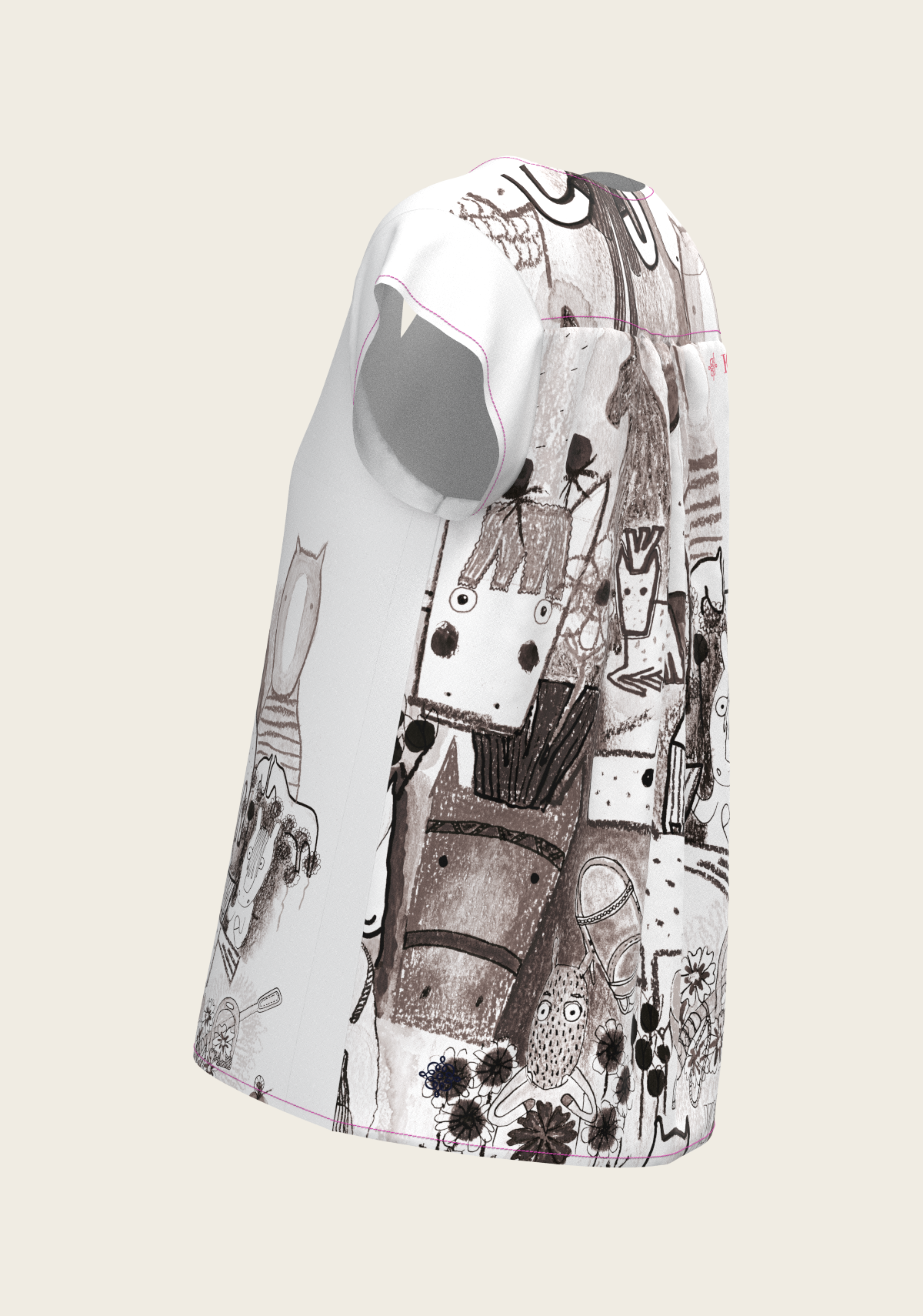 The Horse Fair Monochrome Loose Fitting V Neck Shirt